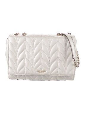 kate spade Quilted Leather Shoulder Bag in Pearl White